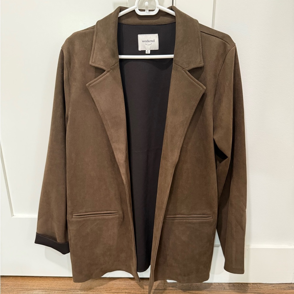 Brown Women's blazer  faux suede